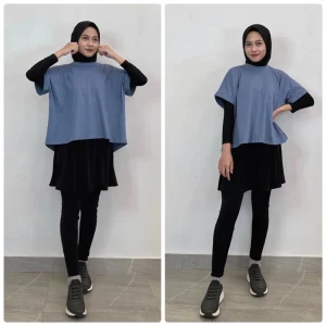 Crop Oversize/ Atasan Olahraga Wanita Kaos Combed 24s